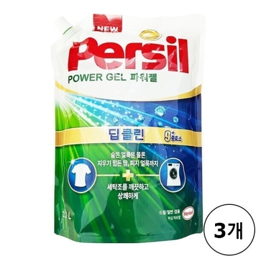 퍼실 딥클린 파워젤 일반용 리필 2.1L (3개)_이미지