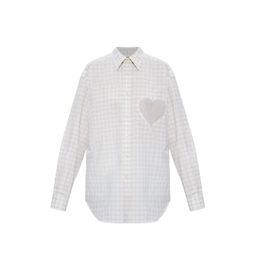 모스키노 하트 모티프 체크 패턴 셔츠 261EA02050536 T_이미지