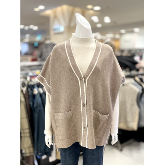 라인 포인트 숄 니트 가디건 AJ4GA01