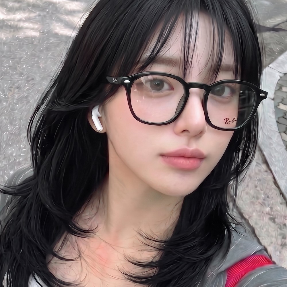 RB5451F 아시안핏 아세테이트 패션 뿔테 안경 RX5451F_2000_50 2000 블랙 50 사이즈