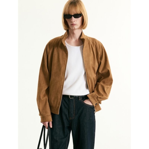 TNGT Faux Suede Herrington Jumper Camel Brown TNJU5F101CM_이미지