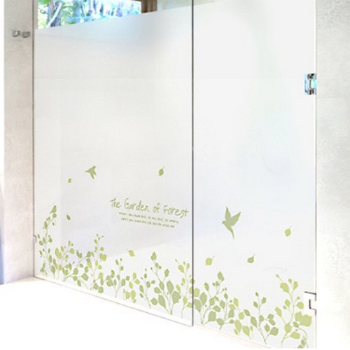 제제데코 반투명 컷팅 안개 창문 시트지 L-B 분리형 숲속의 정원 01 (190cm x 120cm)_이미지