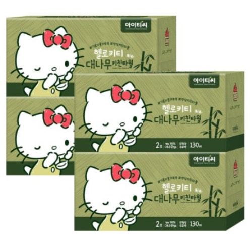 아이티씨 헬로키티 대나무 키친타월 톡톡 130매 (4입) (1팩(4입))
