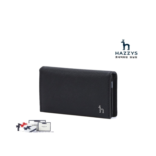 헤지스 남성 네이비 가죽 라인배색 카드지갑_HJHO5E602N3_이미지