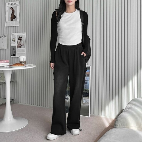 드라이프 비욘 도프 워싱 여자 스트링 와이드팬츠 1000376_이미지