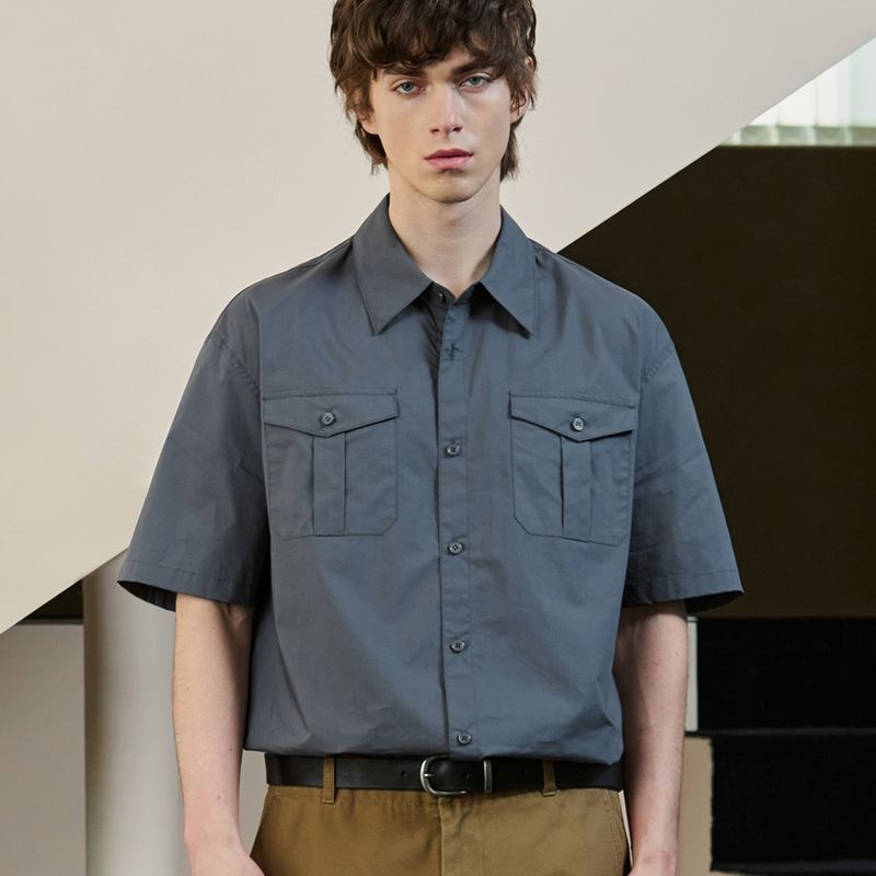  드로우핏 DRW FIT 페이퍼 코튼 알렉스 하프 셔츠 D.GREY 2594723 176115