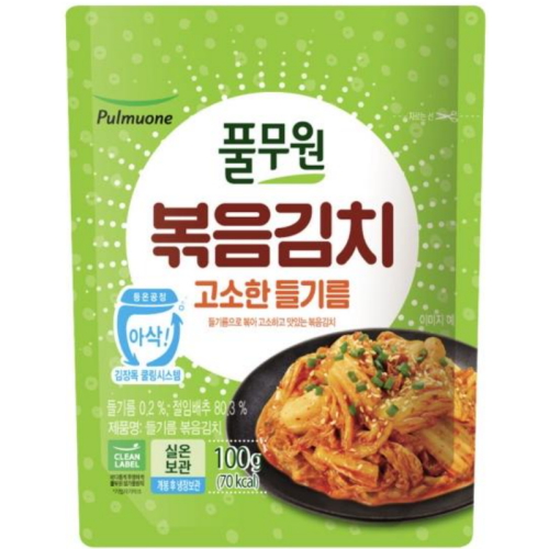 풀무원 고소한 들기름 볶음김치 100g (1개)_이미지