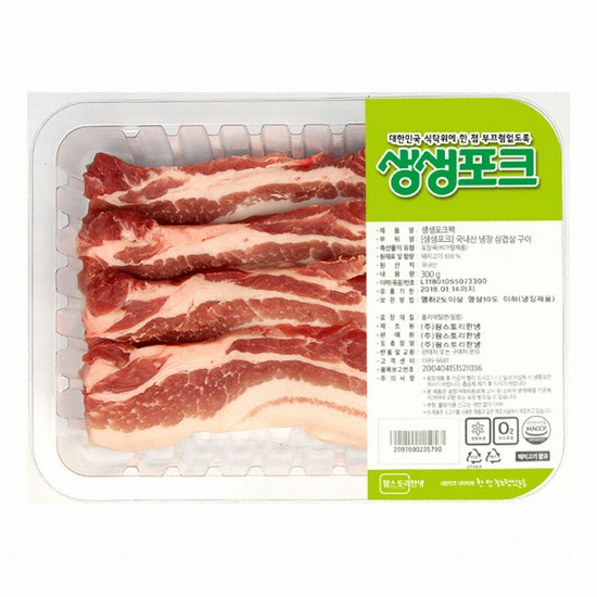 팜스토리 생생포크 국내산 냉장 삼겹살 구이 300g (1개)