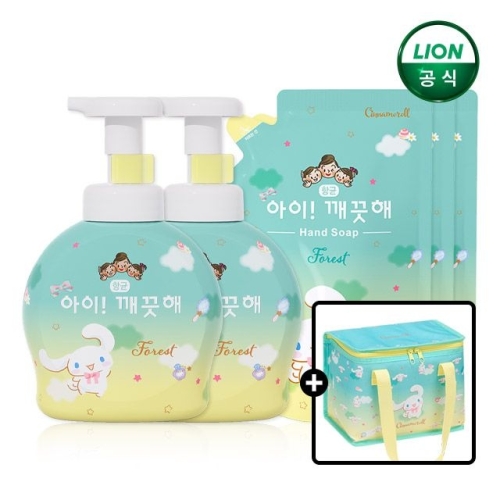 시나모롤 핸드워시 숲속산책향 490ml 본품 2개+450ml 리필 3개 세트