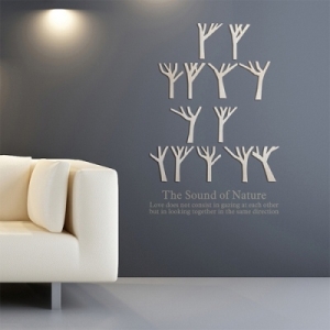 우드스티커  우든포레스트  입체우드 월데코  포인트 집꾸미기 벽장식