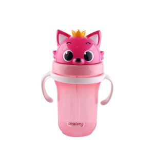 아이조움 핑크퐁 입체 빨대물병 분홍 300ml_이미지