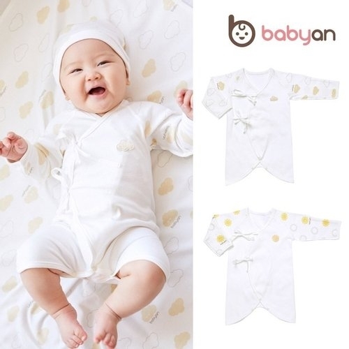  베이비앙 심볼라인 순면 신생아 배냇가운 3종 (BWW07BE02)