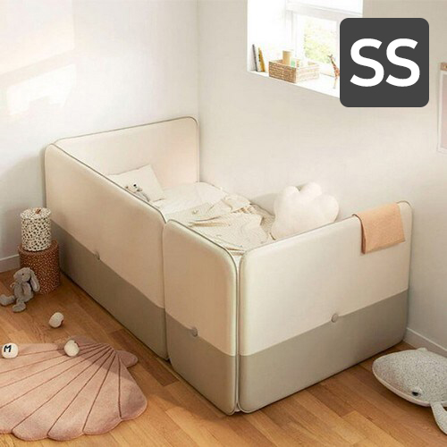 일룸 쿠시노 저상형 침대 SS+풋보드+가드+수납선반 (보노S02독립)_이미지
