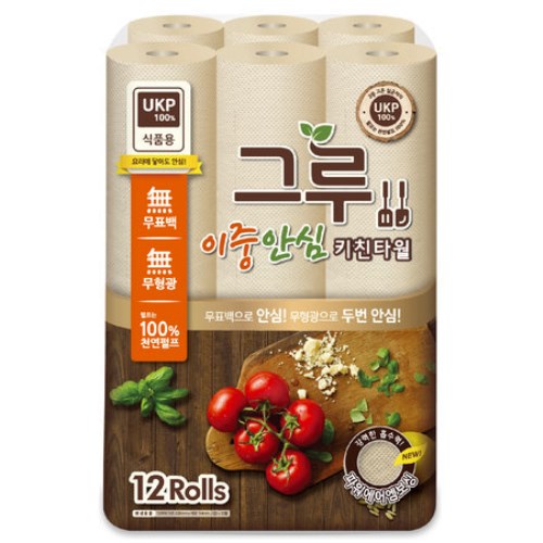 삼정펄프 그루 이중안심 키친타월 120매 (12입) (4팩(48입))