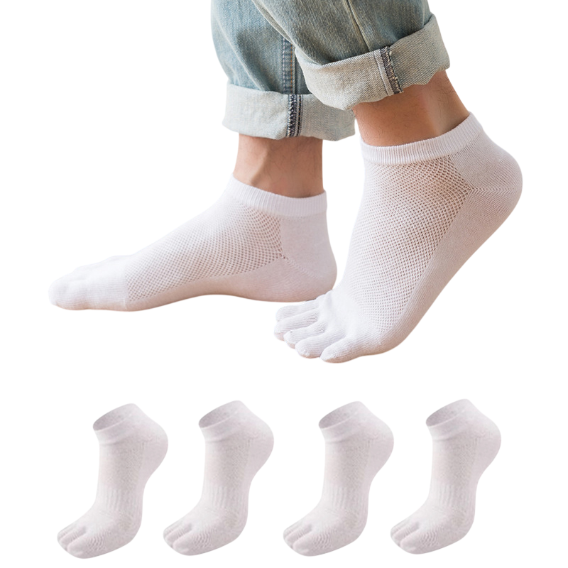 남성 여름 통풍일인자 메쉬 발목 발가락양말 4켤레세트 (4켤레)_이미지