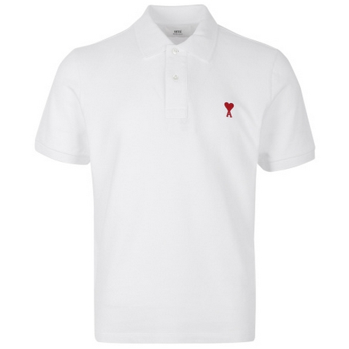AMI 하트로고 폴로 티셔츠 BFHPL001 760 (100, 화이트)