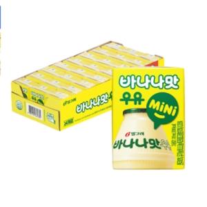 빙그레 바나나맛/딸기맛 우유 미니 120ml 24팩 멸균우유_이미지