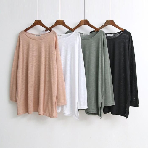 강물처럼 빅사이즈티 A590L509 딥트임면슬럽긴팔 NO 41560817A_이미지