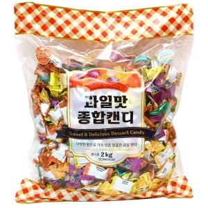 늘푸른 과일맛종합캔디 2kg 대용량사탕 담라 투시팝_이미지