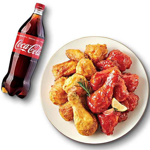 굽네 굽네치킨 양념 히어로 반반+콜라1.25L_이미지