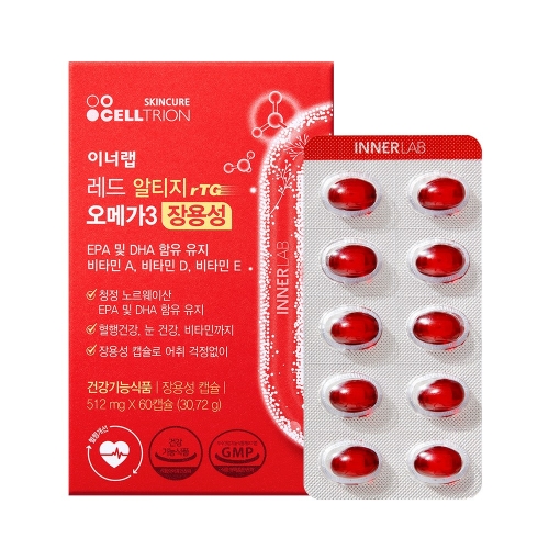 셀트리온스킨큐어 이너랩 레드 알티지 오메가3 장용성 512mg 60캡슐 (2개)