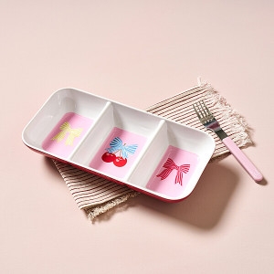 모던하우스 리본체리 멜라민 3칸 나눔접시