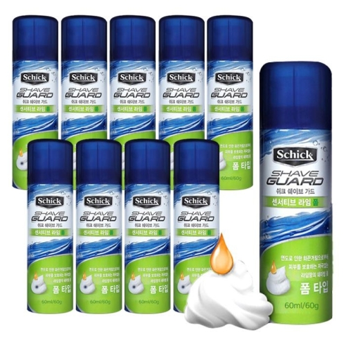 쉬크 쉐이브가드 센서티브 라임폼 60ml (144개)_이미지