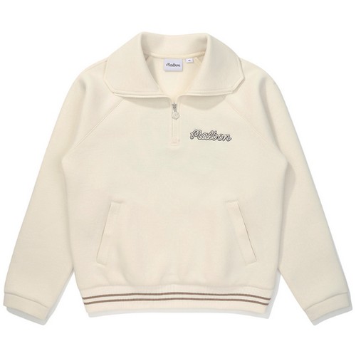 말본골프 에어리 반집업 맨투맨 티셔츠 M5322PFS11CRM_이미지