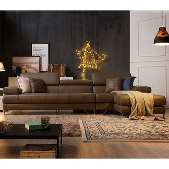 삼익가구 스튜디오삼익 크레타 이태리 천연가죽 소파 4인용 (스툴포함)