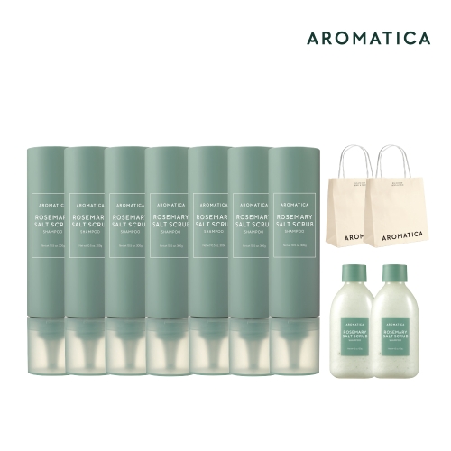 아로마티카 로즈마리 솔트 스크럽 샴푸 300g 7 개 + 120g 2개