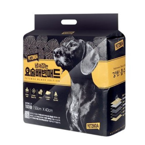 페츠모아 냄새잡는 요술배변패드 블랙에디션 표준형 100매 (4개)_이미지