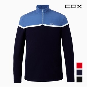  CPX 남성 어깨포인트 배색 록 집업 티셔츠_MGMALWF7401