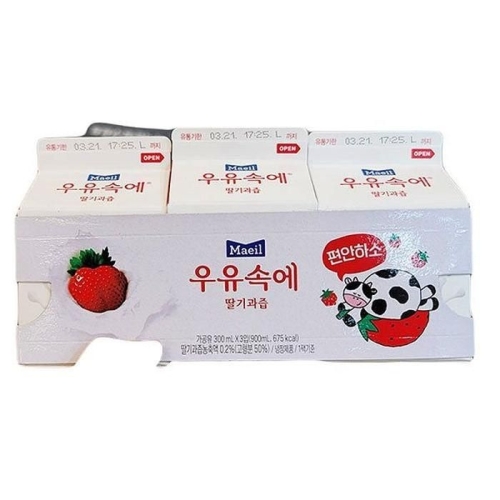 매일유업 우유속에 딸기과즙 300ml (6개)_이미지