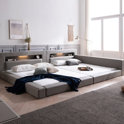 라샘 비플렛 LED 저상형 패밀리침대 Q+Q (매트별도)_이미지