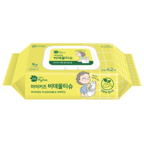 그린핑거 마이키즈 비데물티슈 캡형 42매 (18팩)_이미지