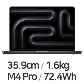 APPLE <b>맥북</b><b>프로</b>14 M4<b>프로</b> 14코어 CPU, 20코어 GPU 블랙