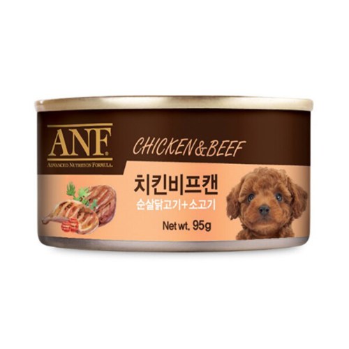 우리와 ANF 독 치킨비프 캔 95g (1개)