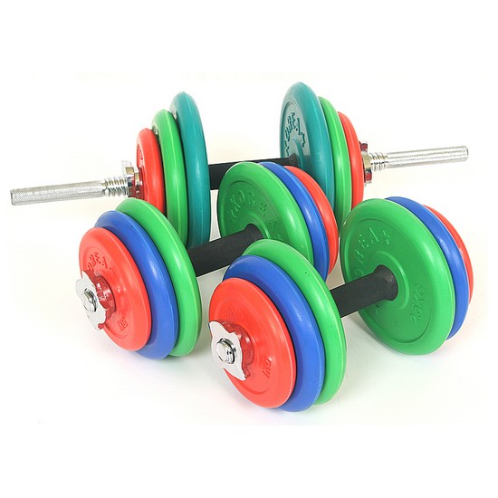 태림스포츠 고급형 스크류 컬러 아령 세트 KCBS-100 (15kg)_이미지