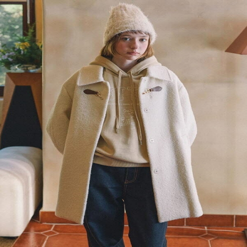 올리브데올리브 여성 가죽 장식 부클 하프 코트 OW4WHA580_이미지