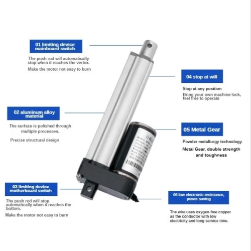선형 액추에이터 전기 모터 컨트롤러 스트로크 Romote 제어 100-1300N 12V 50mm