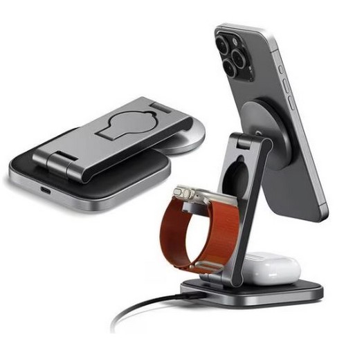 Satechi Qi2 15W 3in1 맥세이프 무선충전기 (애플워치용)_이미지