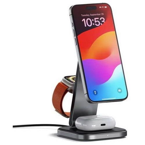 Satechi Qi2 15W 3in1 맥세이프 무선충전기 (애플워치용)_이미지