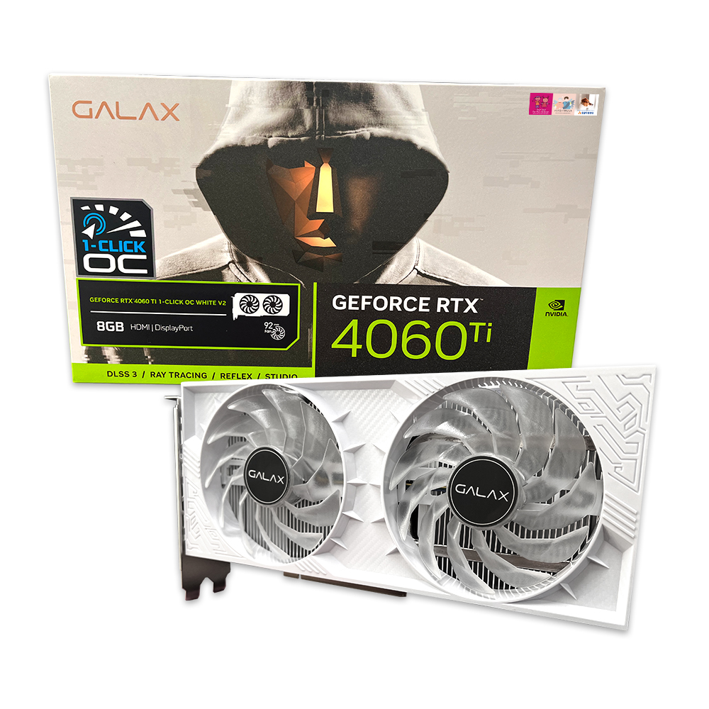 갤럭시 GALAX 지포스 RTX 4060 <b>Ti</b> WHITE OC V2 D6 8GB