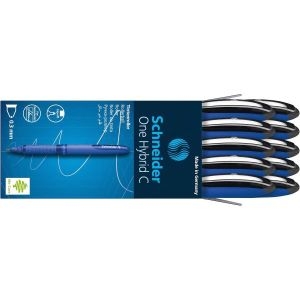 원 하이브리드 C 롤러볼 펜 0.3mm 원뿔형 팁 연한 파란색 배럴 검은색 잉크 10개 상자183101 1827