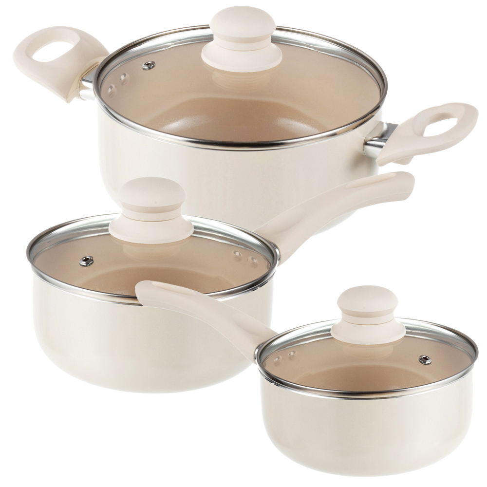 쿠팡 탐사 ㅤIH 인덕션 냄비 크림화이트 3종세트 (편수16,18+양수20)_이미지