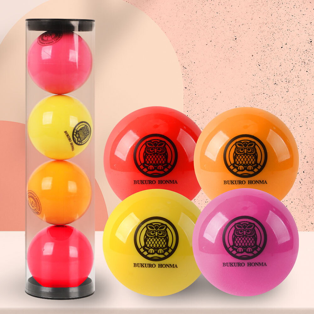 부쿠로혼마 3피스 멀티컬러 파크골프공 B5FUPB03 (4개)_이미지