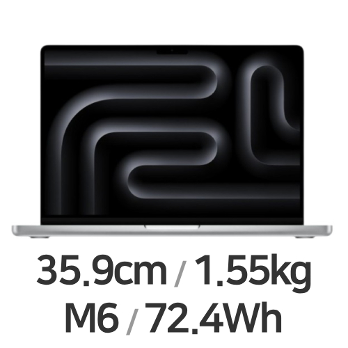 맥북프로14 M6 12코어 CPU, 12코어 GPU 실버(램16GB, SSD 1TB)