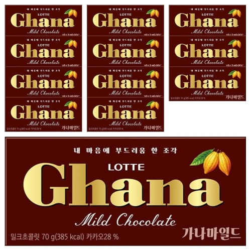 롯데제과 가나 밀크 초콜릿 70g (12개)_이미지
