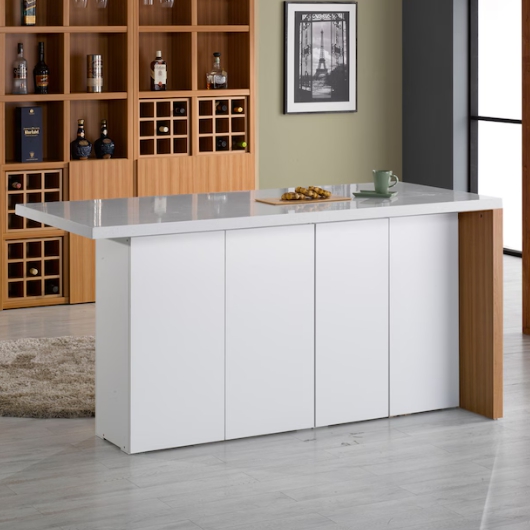 아이앤 로리스 ㄱ형 인조대리석 높은 홈바 식탁 1800