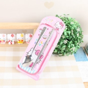 헬로키티 스텐 수저 케이스 세트_이미지